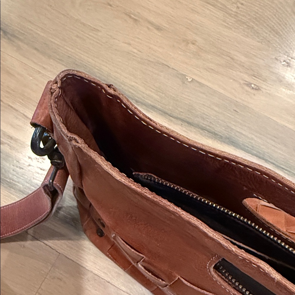 Bed Stu Orchid Studded Woven Leather Satchel Bag - Picture 12 of 14